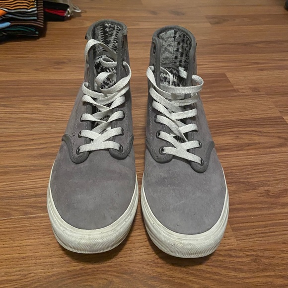 SOLD Gray High Top Vans with Knit Sweater Tongue - Picture 2 of 4